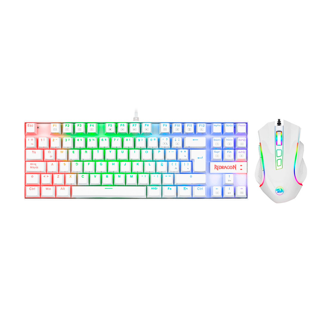Combo  Redragon K552WRGB-BA-SP - Juego, Blanco Combo  Redragon K552WRGB-BA-SP - Juego, Blanco